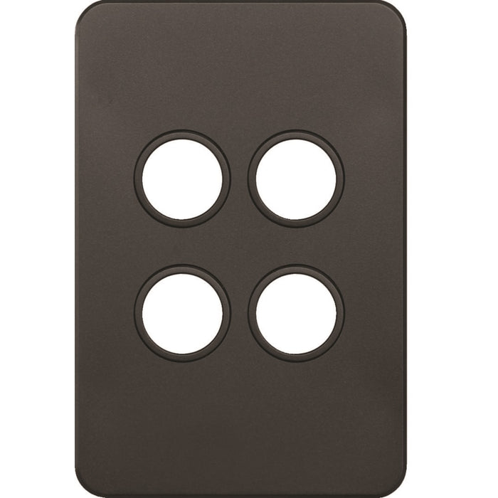 Hager Silhouette 4G Switch Plate No Mech Matt Black