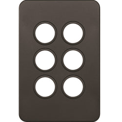 Hager Silhouette 6G Switch Plate No Mech Matt Black