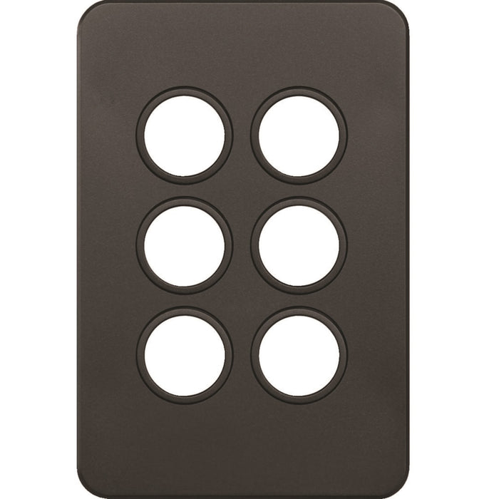 Hager Silhouette 6G Switch Plate No Mech Matt Black