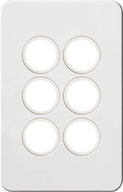 Hager Silhouette 6G Switch Plate No Mech Matt White