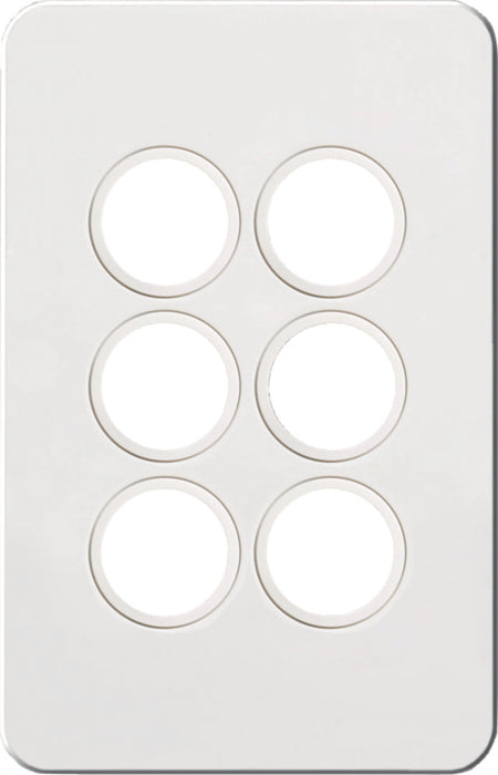 Hager Silhouette 6G Switch Plate No Mech Matt White