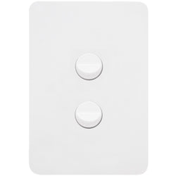 Hager Allure 2 Gang Switch Plate c/w Mechs