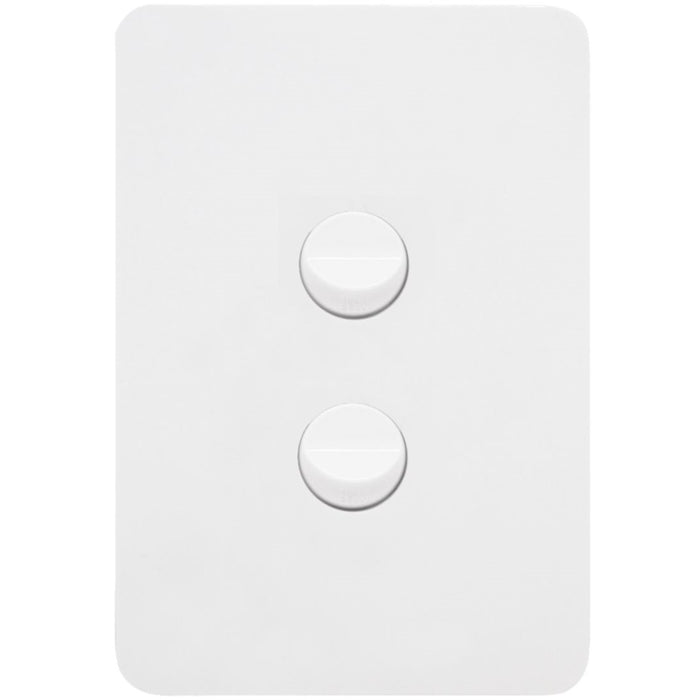Hager Allure 2 Gang Switch Plate c/w Mechs