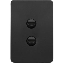 Hager Allure 2 Gang Switch Plate c/w Mechs Matt Black