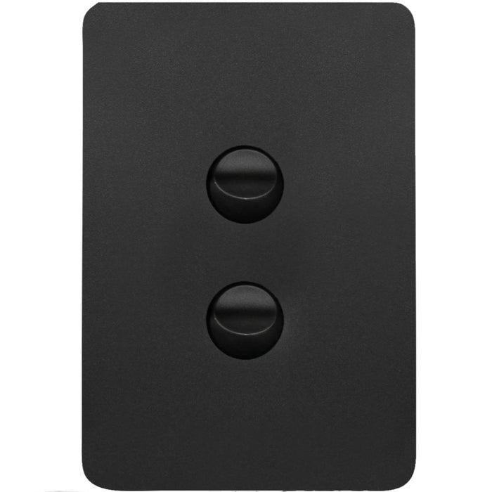 Hager Allure 2 Gang Switch Plate c/w Mechs Matt Black