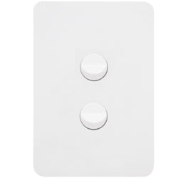 Hager Allure 2 Gang Switch Plate c/w Mechs Matt White