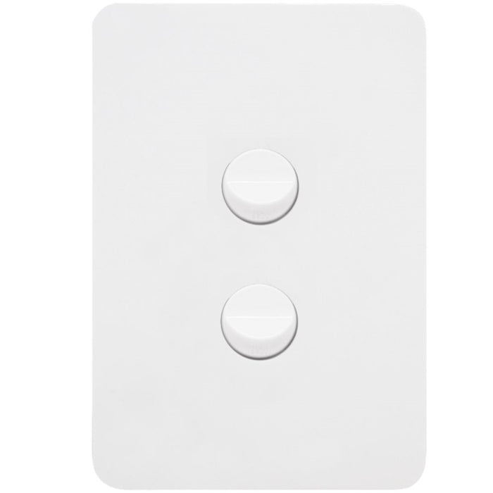 Hager Allure 2 Gang Switch Plate c/w Mechs Matt White