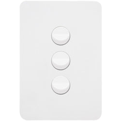 Hager Allure 3 Gang Switch Plate c/w Mechs