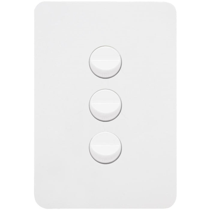 Hager Allure 3 Gang Switch Plate c/w Mechs