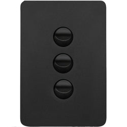 Hager Allure 3 Gang Switch Plate c/w Mechs Matt Black