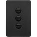Hager Allure 3 Gang Switch Plate c/w Mechs Matt Black