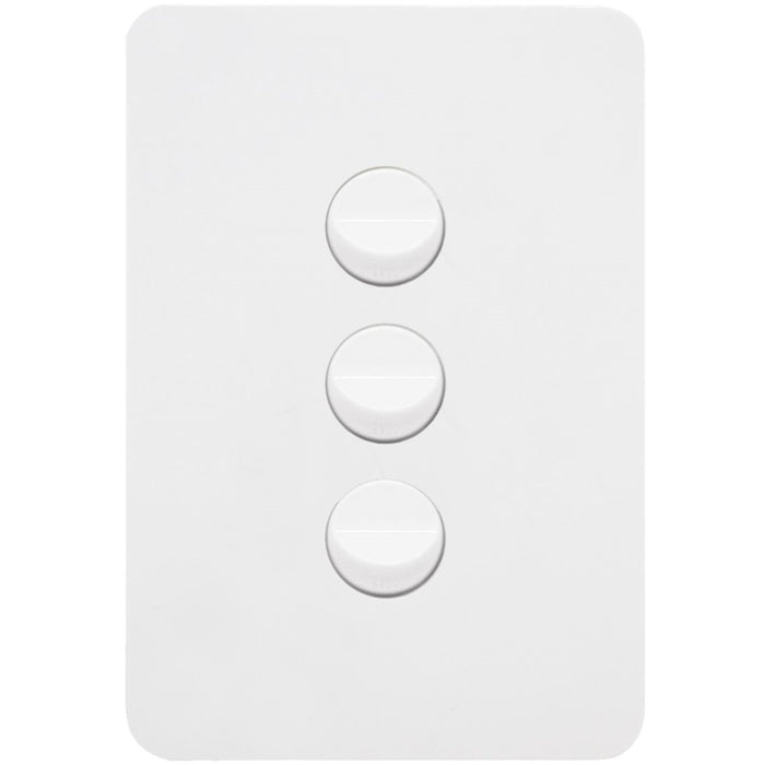 Hager Allure 3 Gang Switch Plate c/w Mechs Matt White