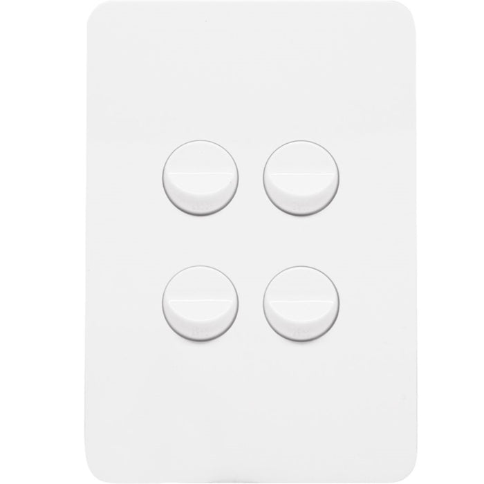 Hager Allure 4 Gang Switch Plate c/w Mechs