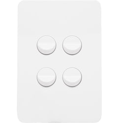 Hager Allure 4 Gang Switch Plate c/w Mechs Matt White
