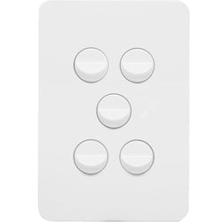 Hager Allure 5 Gang Switch Plate c/w Mechs