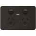 Hager Allure. Twin Socket + USB A+C Matt Black