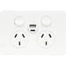 Hager Allure. Twin Socket + USB A+C Matt White