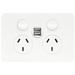 Hager Allure DGPO c/w 2 X 2.1A USB