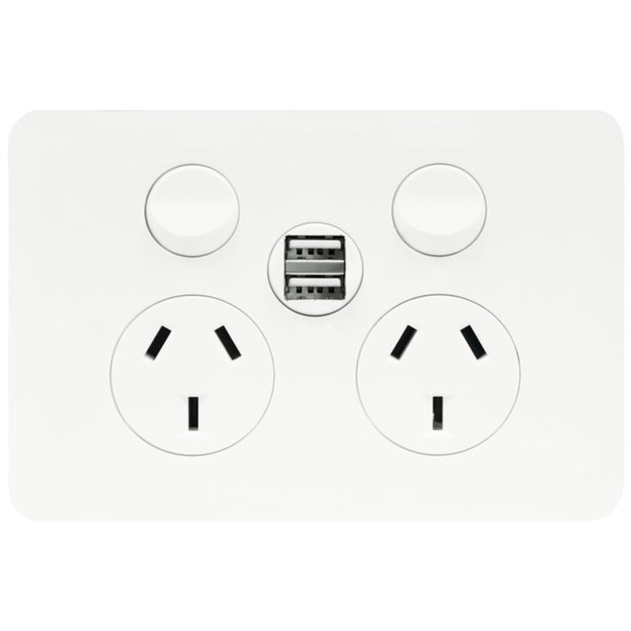 Hager Allure DGPO c/w 2 X 2.1A USB
