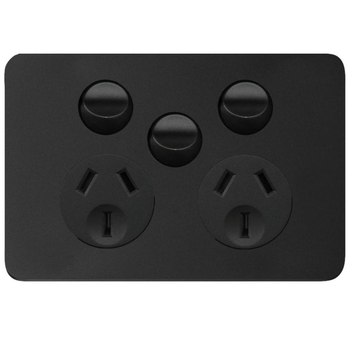 Hager Allure DGPO 10A With Extra Switch Matt Black