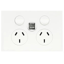 Hager Finesse DGPO 10A c/w 2 X 2.1A USB