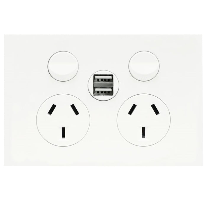 Hager Finesse DGPO 10A c/w 2 X 2.1A USB