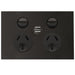 Hager Finesse DGPO 10A c/w 2 X 2.1A USB Matt Black