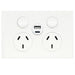 Hager Finesse DGPO + USB A+C Matt White