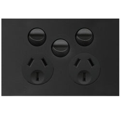 Hager Finesse DGPO 10A With Extra Switch Matt Black