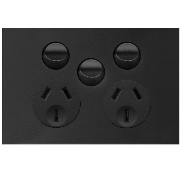 Hager Finesse DGPO 10A With Extra Switch Matt Black