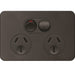 Hager Silhouette 10A Twin Socket Horz+ Shutter Matt Black