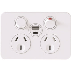 Hager Silhouette DGPO + USB A+C Matt White