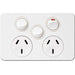 Hager Silhouette 10A Twin Socket Horz + Mech
