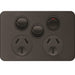 Hager Silhouette 10A Twin Socket Horz + Mech Matt Black