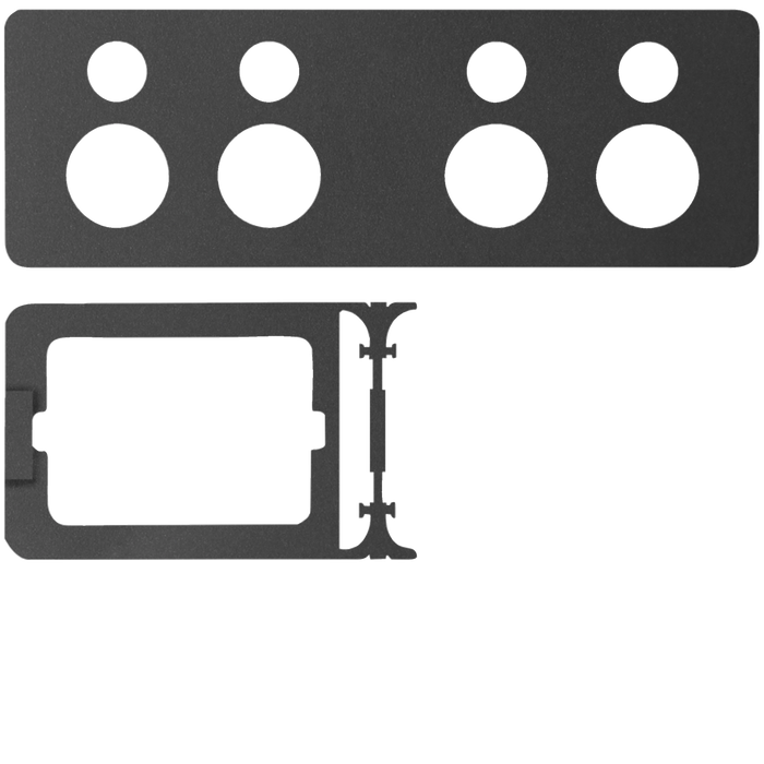 Hager Allure 4 Gang Socket Kit Matt Black