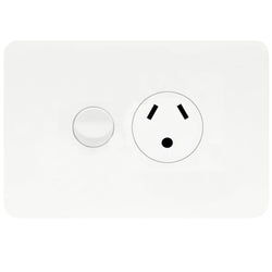 Hager Allure Single GPO 10A With Round Earth Matt White