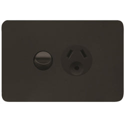 Hager Allure Single GPO 10A With Round Earth Matt Black