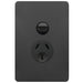 Hager Allure Single GPO 10A Vertical Matt Black
