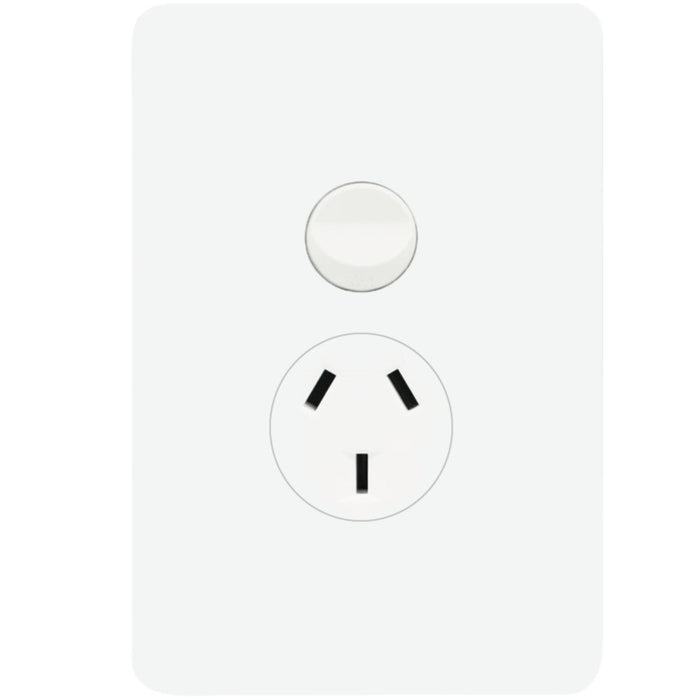 Hager Allure Single GPO 10A Vertical Matt White