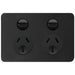 Hager Allure Double GPO Matt Black