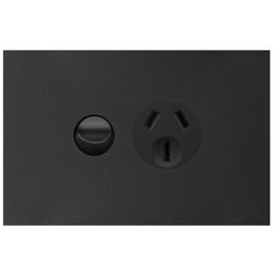 Hager Finesse Single GPO 15A Matt Black
