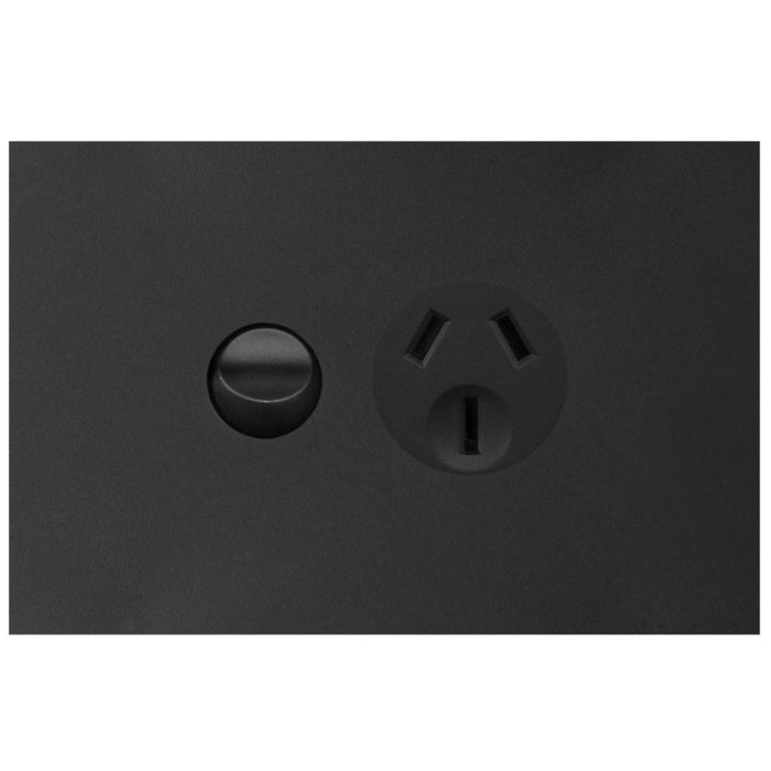 Hager Finesse Single GPO 15A Matt Black