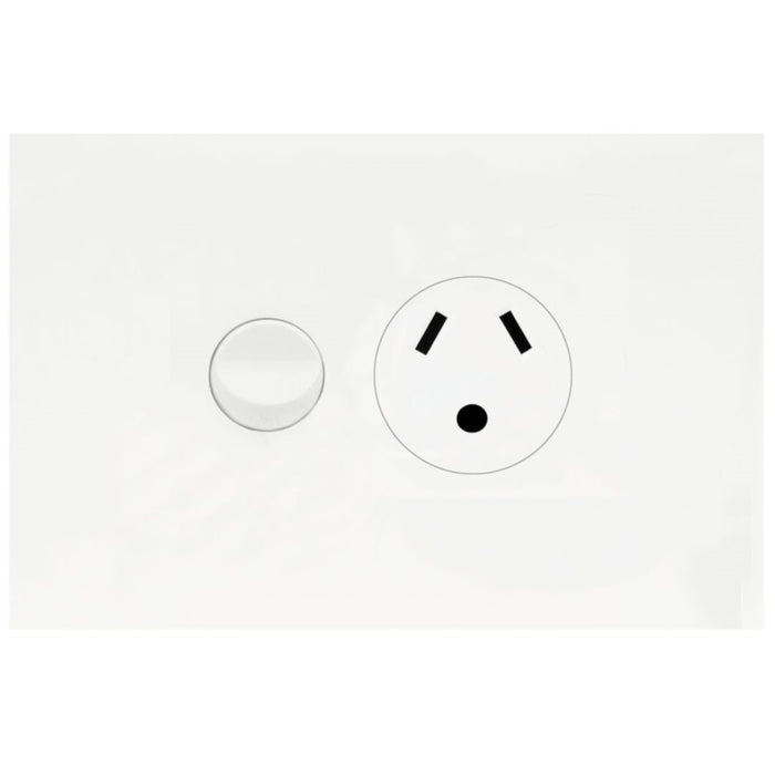 Hager Finesse Single GPO 10A With Round Earth