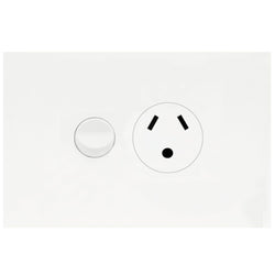 Hager Finesse Single GPO 10A With Round Earth Matt White