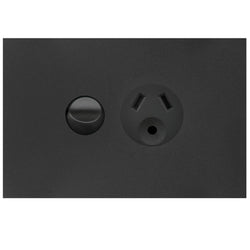 Hager Finesse Single GPO 10A With Round Earth Matt Black