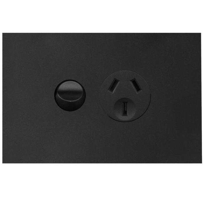 Hager Finesse Single GPO 10A Matt Black