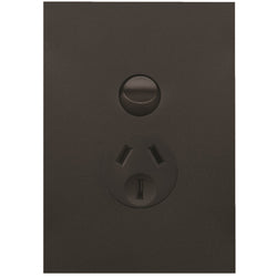 Hager Finesse Single GPO 10A Vertical Matt Black