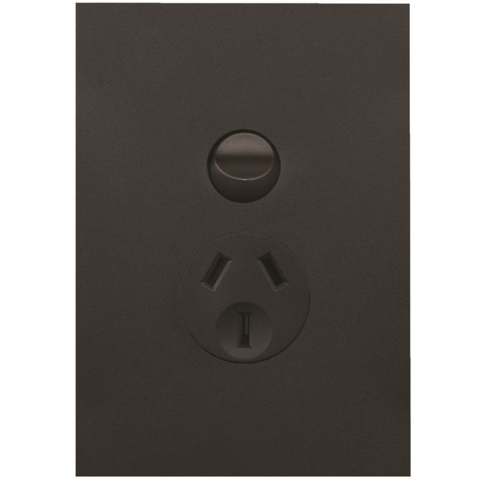 Hager Finesse Single GPO 10A Vertical Matt Black