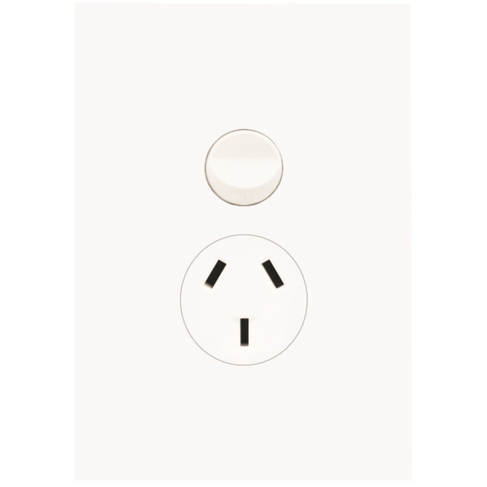 Hager Finesse Single GPO 10A Vertical Matt White