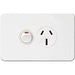 Hager Silhouette 15A Socket Horz + Shutter